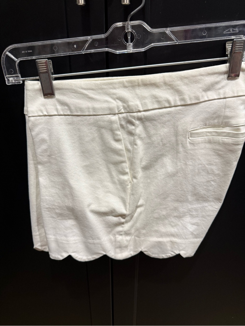 crown & ivy white Scallop Hem Bermuda Shorts